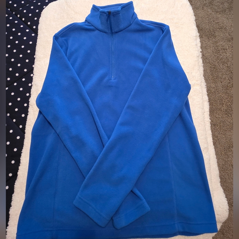 Womens Blue Quarter-Zip Fleece